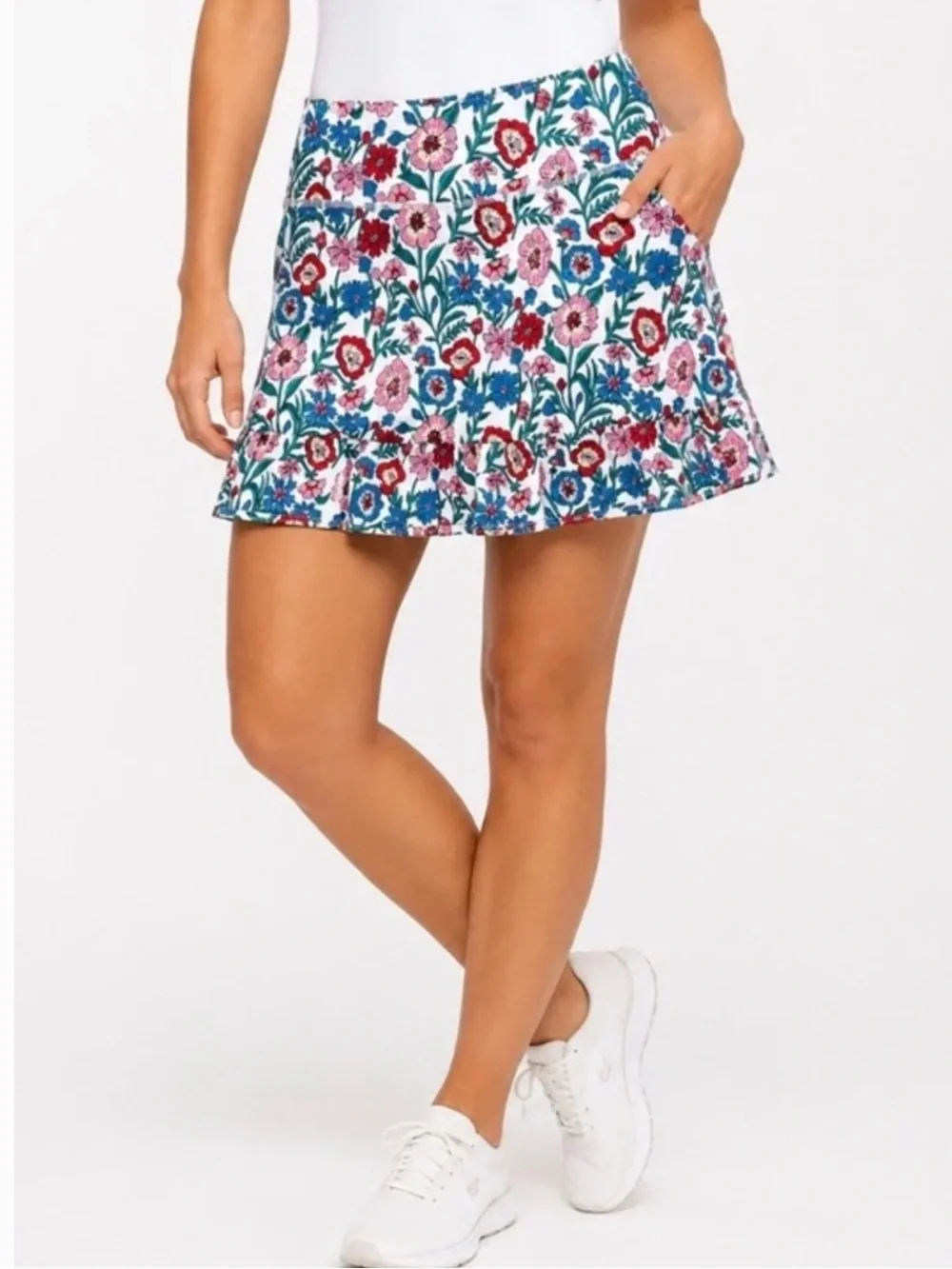 Vineyard Vines Performance Floral Ruffle Hem Skort Skirt XS Athleisure Preppy